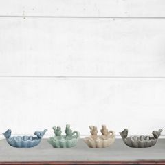 Ceramic Decorative Bird Accent Feeders Set of 4