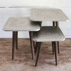 Wood And Metal Nesting Table Set of 3