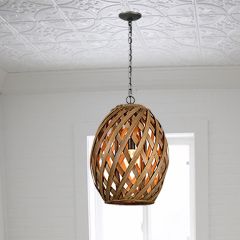Basket Style Oval Pendant Light