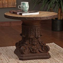 Ornate Pedestal Side Table