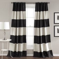Wide Stripe Room Darkening Curtain Panel Set of 2