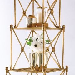 Gold Tone Shelving Unit