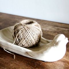Crackled White Bird Dish
