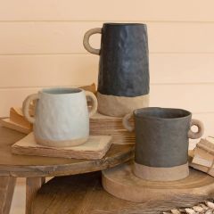 Earth Tone Ceramic Vase Trio