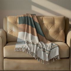 Earthloom Stripe Fringed Throw Blanket