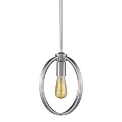 Pewter Mini Pendant With Matte Black Shade