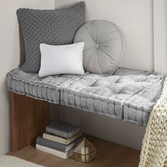 Classic Cottage Square Floor Cushion Smoky