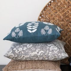 Flowers and Beads Embroidered Accent Pillow