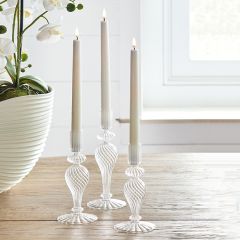 Elegant Accents Clear Glass Candle Holders Set of 3