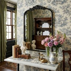 Elegant Black Mirror With Ornate Detail