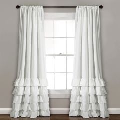 Elegant Ruffled Curtain Panel Set of 2