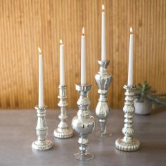 Elegant Silver Glass Taper Holder