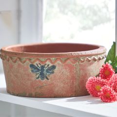 Embossed Bee Terra Cotta Pot 10 Inch