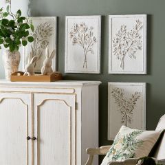 Embossed Botanicals Metal Wall Art Set of 4