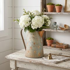 Embossed Brocade Inspired Pitcher Vase
