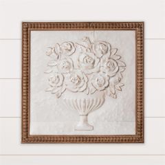 Embossed Floral Urn Wall Art