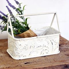Embossed Pressed Tin Caddy