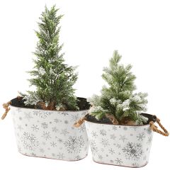 Embossed Snowflake Bin Set of 2