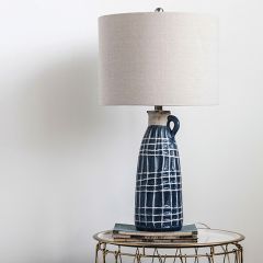 Embossed Stoneware Table Lamp