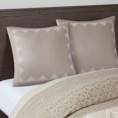 Embroidered Geometric Euro Sham Set of 2