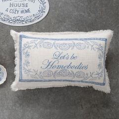 Embroidered Lumbar Pillow With Saying