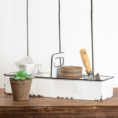 Enameled 4 Section Divided Storage Bin Tray