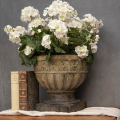Etched Leaf Rustic Urn Planter