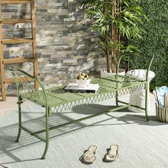 Antiqued Metal Garden Bench