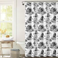 French Country Toile Farmhouse Shower Curtain