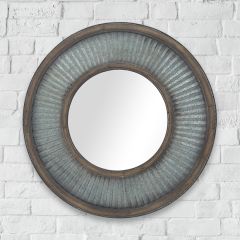 Rustic Farmhouse Round Wall Mirror