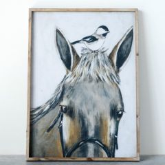 Horse and Bird Framed Canvas