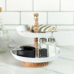 Metal and Wood Tiered Riser