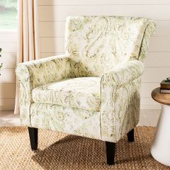 Paisley Print Roll Arm Chair