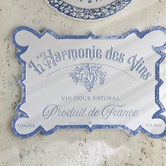 Embossed Metal Wall Plaque Harmonie des Vins