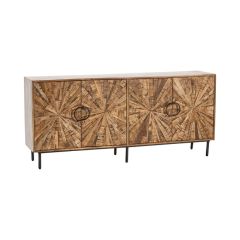 Pinwheel Wood and Metal Sideboard