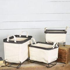 Fabric Storage Bin Tote Set of 3
