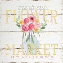 Spring Flower Market Canvas Art