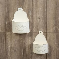 Flowers And Garden Metal Wall Pocket Set of 2