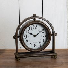 Antiqued Industrial Table Clock