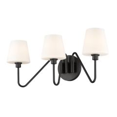 Natural Black 3 Light Bath Vanity with Opal Shade