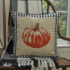 Fall Pumpkin Checkered Accent Pillow