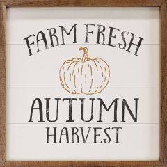 Farm Fresh Autumn Harvest Pumpkin White Sign