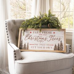 Farm Fresh Christmas Trees Framed Wood Sign