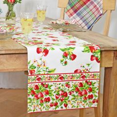 Farm Fresh Strawberry Print Cotton Table Runner
