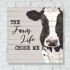 Farm Life Cow Canvas Wall Art