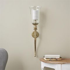 Farmhouse Accents Textured Curved Candle Wall Sconce