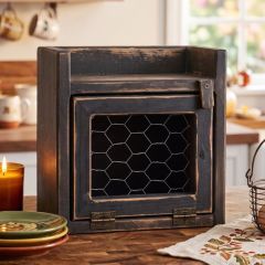 Farmhouse Chicken Wire Black Cubby Box