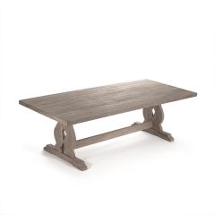 Farmhouse Elm Wood Trestle Dining Table | SHIPS FREE