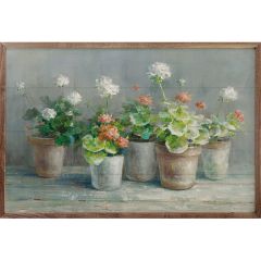 Farmhouse Geraniums Crop II By Danhui Nai Framed Wall Art