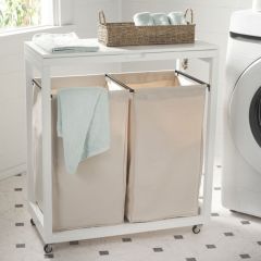 Farmhouse Rolling Double Laundry Hamper